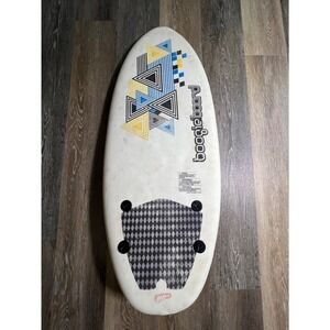 Wham-O Boogieboard Bodyboard 40 Inch White Good Geometric Fins Soft Top